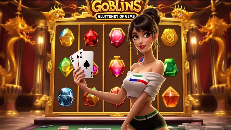 Reel slot dengan simbol permainan dan warna cerah